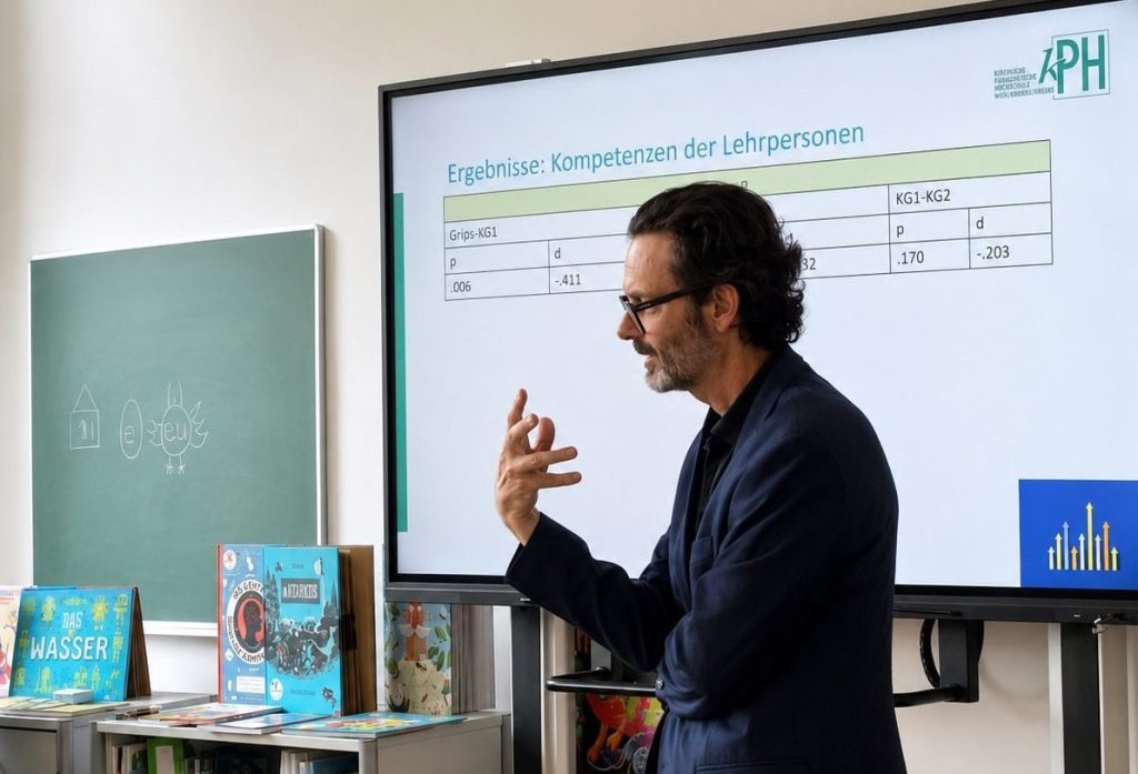 Bildungswissenschaftlers Wolfgang Ellmauer bei einem Vortrag am Grazer Grundschulkongress 2026. | © W.E.